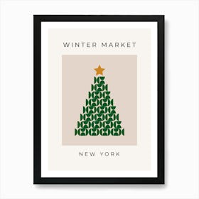 Winter Market | 05 - Festive Christmas Tree Art Print