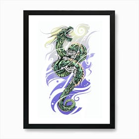 Tribal Dragon Art Print