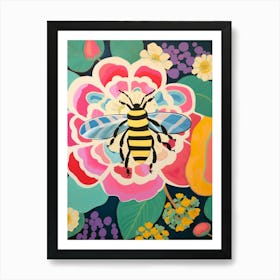 Maximalist Animal Painting Honey Bee 2 Art Print