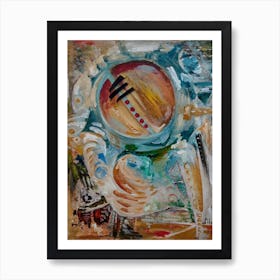 Girl In A Fancy Hat/ Abstract for Living Room Art Print