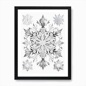 Crystal, Snowflakes, William Morris Inspired 2 Art Print