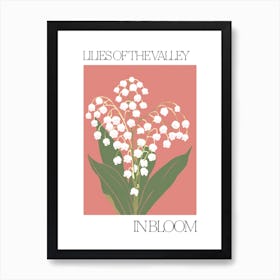 Lilies Of The Valley In Bloom Flowers Bold Illustration 4 Art Print