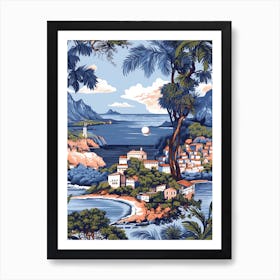 Amalfi Coast, Italy, Inspired Travel Pattern 2 Art Print