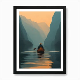 Man In A Canoe Art Print