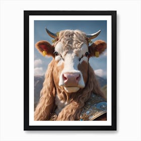 Cow With Horns 1 Art Print