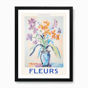 French Flower Poster Orchid Art Print