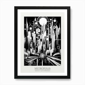 Metropolis Abstract Black And White 6 Poster Art Print