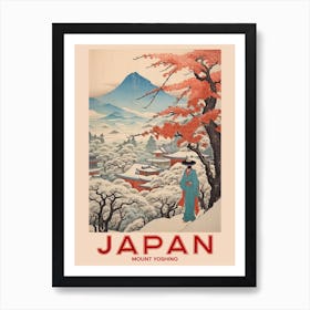 Mount Yoshino, Visit Japan Vintage Travel Art 3 Art Print