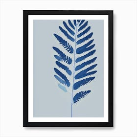 Crisped Blue Fern Simplicity Art Print