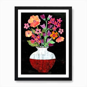 Vibrant Flowers For Dark Days Black Art Print