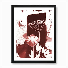 Abstract Red Flowers Art Print