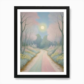 Pastel Road To The Moon Art Print