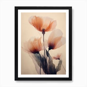 Parchment Flowers No 1 Art Print