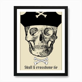 Bow tie Skull Art Print