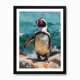 African Penguin Volunteer Point Oil Painting 1 Art Print