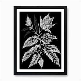 Vervain Leaf Linocut Art Print