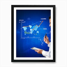 Blueprint Of Economic Progression In A Corporate Setting Iconography Representing Key Concepts Lik (6) Art Print