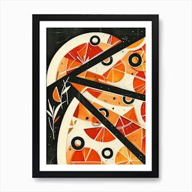 Art Deco Inspired Geometric Pizza 2 Art Print