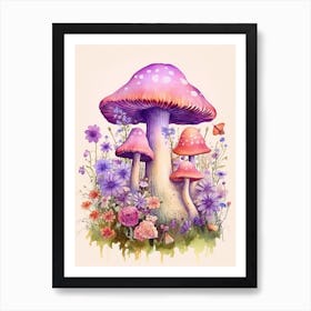 Mushroom Storybook Illustration 2 Art Print