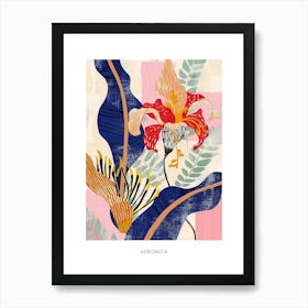 Colourful Flower Illustration Poster Veronica 3 Art Print