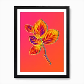 Neon Witch Hazel Botanical in Hot Pink and Electric Blue n.0400 Art Print