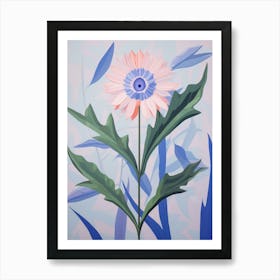 Cornflower 2 Hilma Af Klint Inspired Pastel Flower Painting Art Print