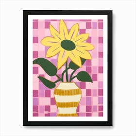 Sunflower Flower Vase 1 Art Print