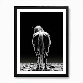 Horse In Black And White Art Print