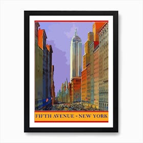 New York Skyline, Fifth Avenue Art Print