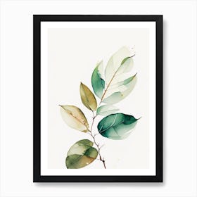 Rhododendron Leaf Minimalist Watercolour Art Print