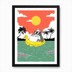 Totoro In Summer Art Print