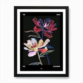 No Rain No Flowers Poster Peony 3 Art Print