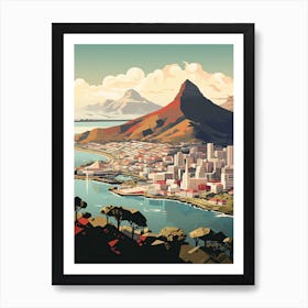 Cape Town, South Africa, Geometric Illustration 3 Art Print