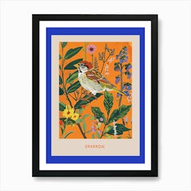 Spring Birds Poster Sparrow 4 Affiche