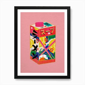 Ramen Noodle Soup In Pink Art Print