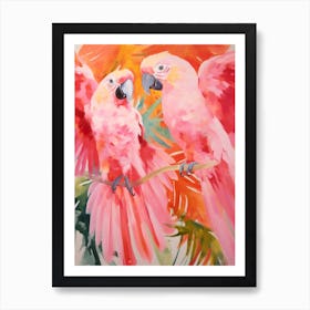 Pink Ethereal Bird Painting Macaw 3 Art Print