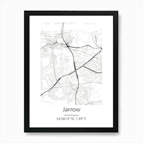 Jarrow,United Kingdom Minimalist Map Poster