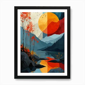 Sunset In The Mountains Art Print