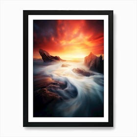 Sunset At The Beach 10 Art Print