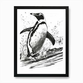 King Penguin Hauling Out Of The Water 2 Art Print