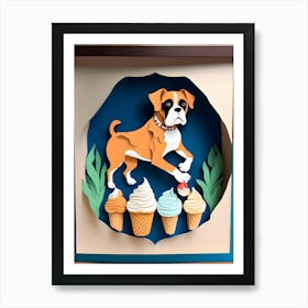 Boxer Dog With Ice Cream 4 Poster