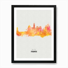 Nice France City watercolor Art Print