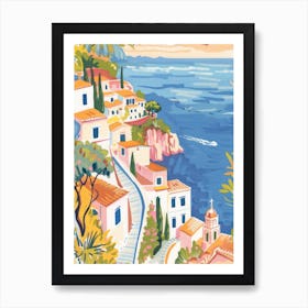 Travel Poster Happy Places Amalfi Coast 8 Art Print