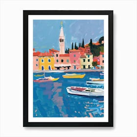 Travel Poster Happy Places Rovinj 1 Art Print