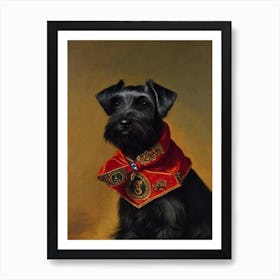 Miniature Schnauzer Renaissance Portrait Oil Painting Art Print