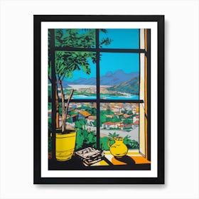 A Window View Of Rio De Janeiro In The Style Of Pop Art 1 Art Print