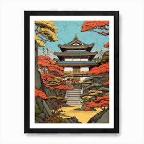 Nijo Castle, Japan Vintage Travel Art 4 Art Print