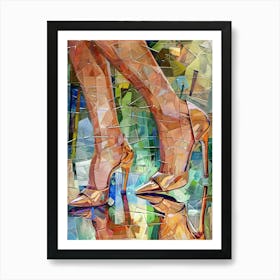 Mosaic - Women In High Heels Art Print