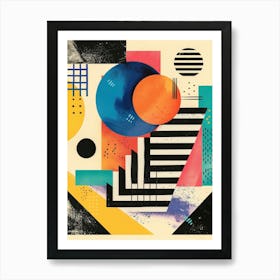 Playful And Colorful Geometric Shapes Arranged In A Fun And Whimsical Way 35 Art Print