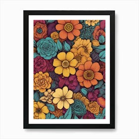 Floral Seamless Pattern Art Print